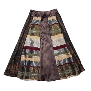 Central Falls Co Satin Brocade Panel Skirt
